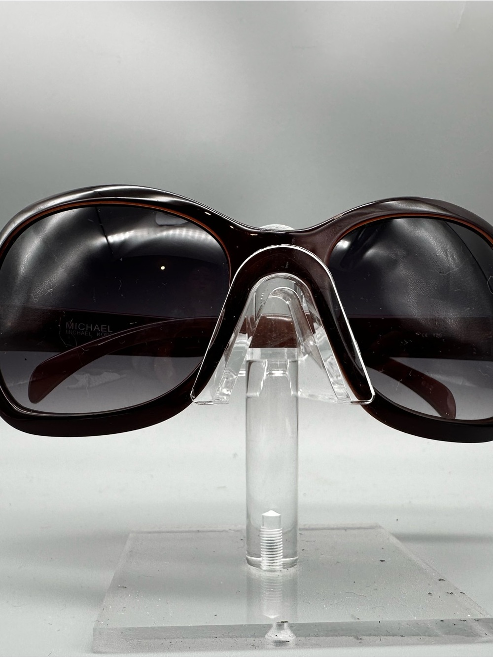 Michael Kors M3617S 604 Womens Oversized Square Sunglasses Burgundy Silver Logo